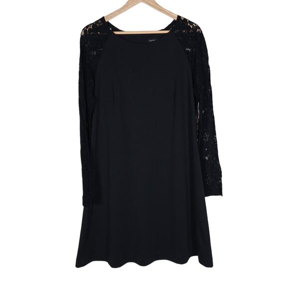 Pietro Brunelli Milano Womens Dress Small Black Floral Lace Long Sleeve A Line - Picture 1 of 15